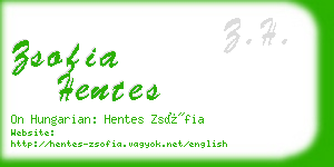 zsofia hentes business card